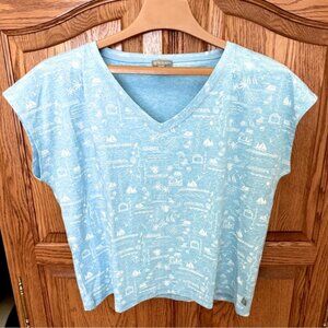 Talbots Tropical Print Tee NWOT